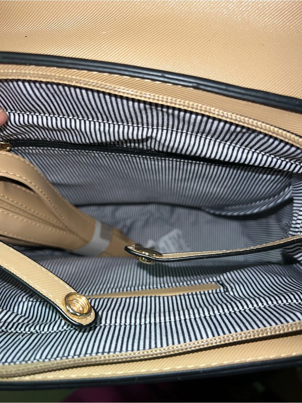 Beige Women’s Top-Handle Satchel Bag